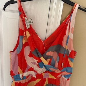 Anthropologie Multicolor Abstract Maxi Dress